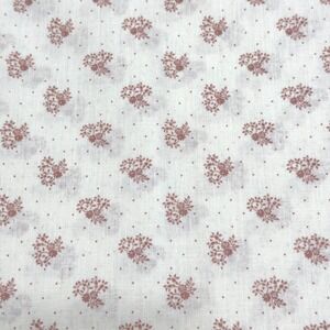 2 pc 45x90 & 45x44 Wamsutta Vintage 80s Mauve Pink Fabric Floral Prairie Cotton